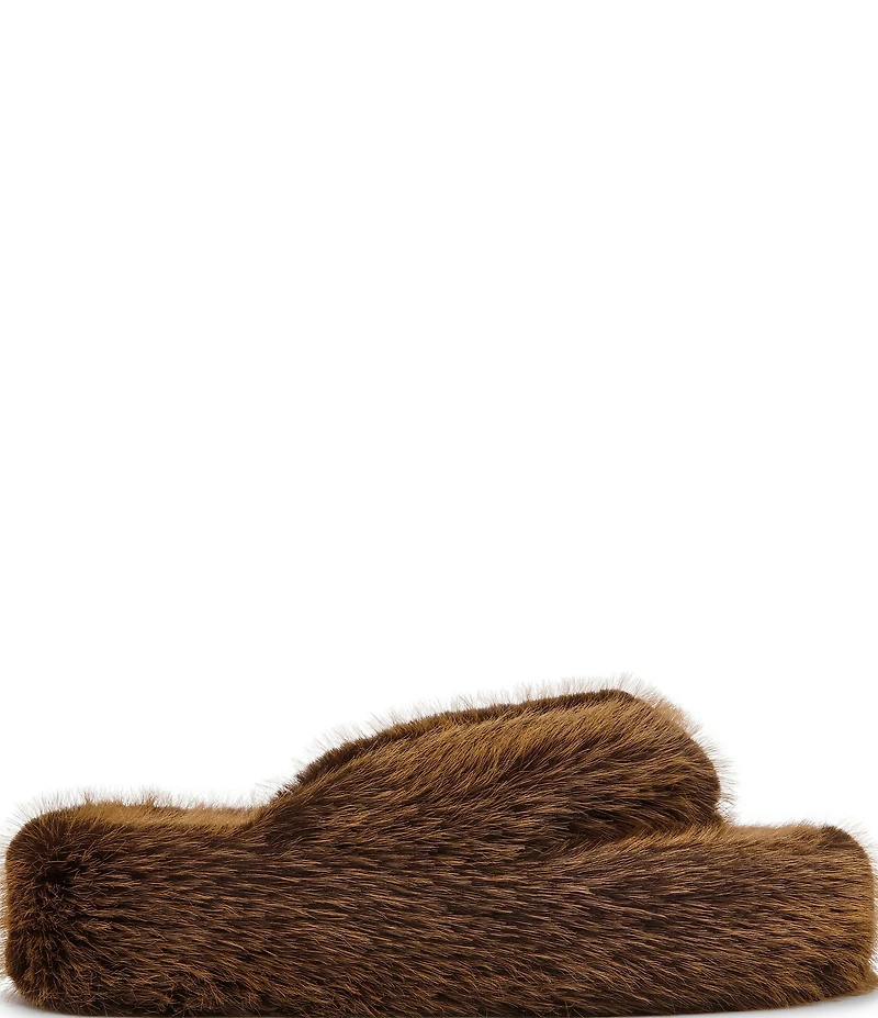 Steve Madden Fizzy Faux Fur Thong Slippers