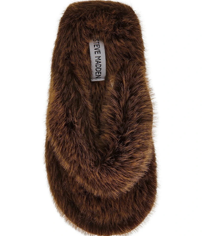 Steve Madden Fizzy Faux Fur Thong Slippers
