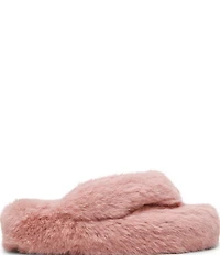 Steve Madden Fizzy Faux Fur Thong Slippers