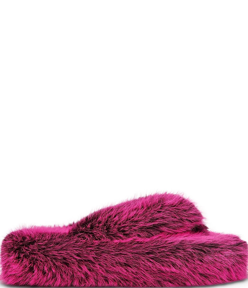 Steve Madden Fizzy Faux Fur Thong Slippers