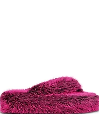 Steve Madden Fizzy Faux Fur Thong Slippers
