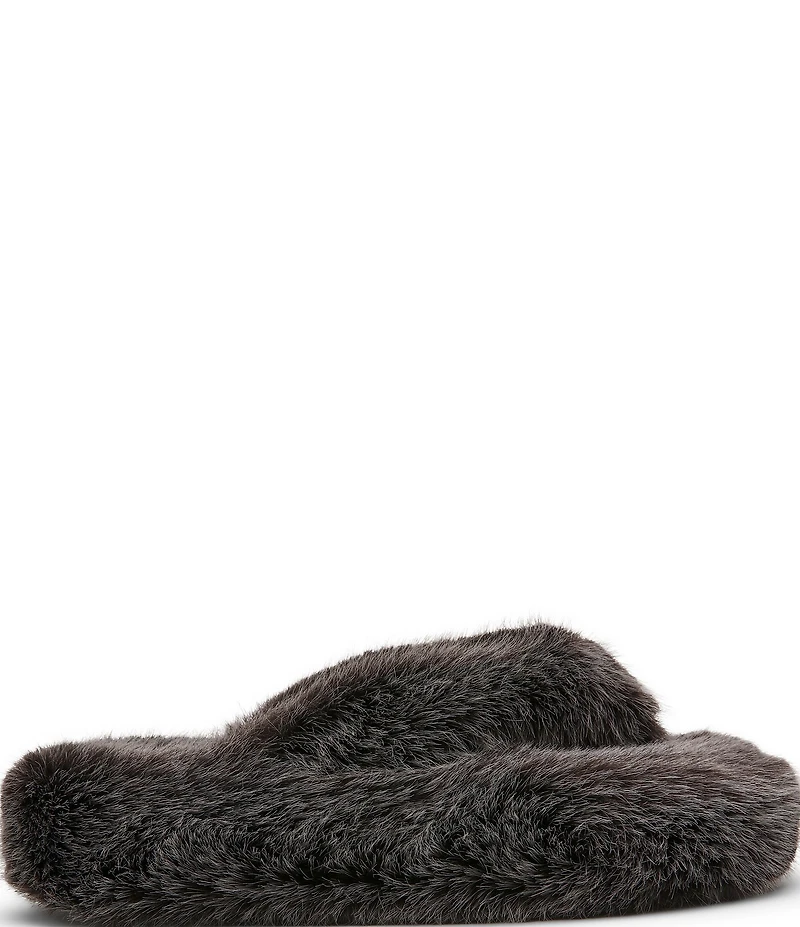 Steve Madden Fizzy Faux Fur Thong Slippers