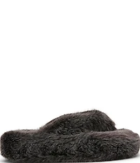 Steve Madden Fizzy Faux Fur Thong Slippers