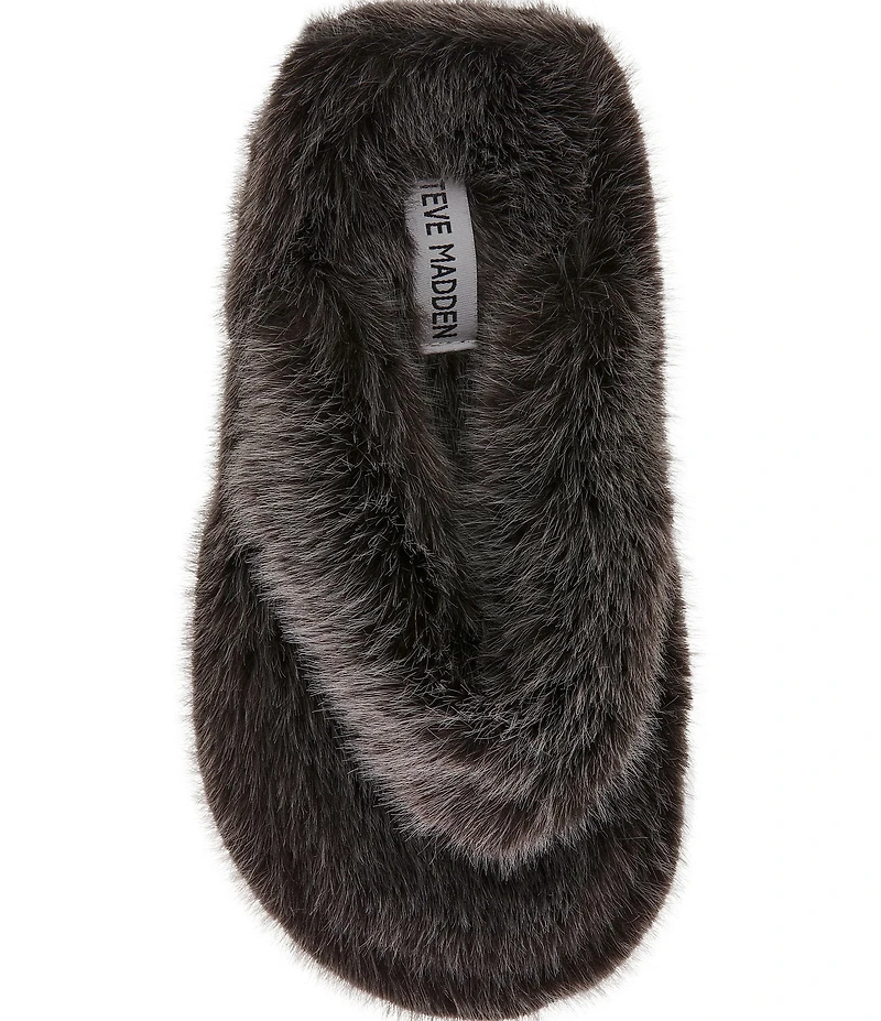 Steve Madden Fizzy Faux Fur Thong Slippers