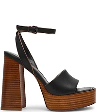 Steve Madden Floria Leather Ankle Strap Platform Sandals