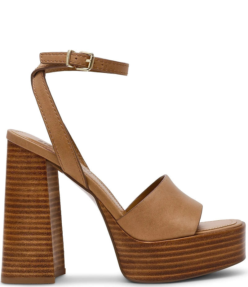 Steve Madden Floria Leather Ankle Strap Platform Sandals