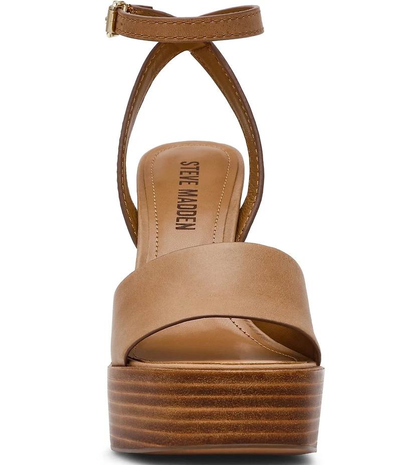 Steve Madden Floria Leather Ankle Strap Platform Sandals