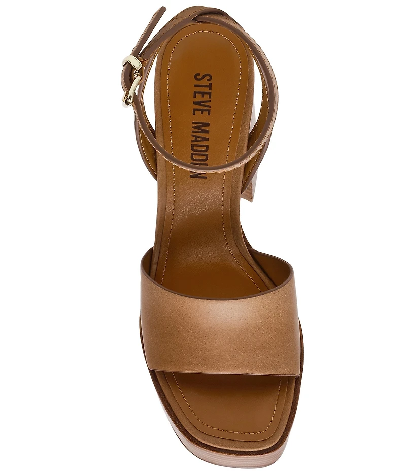 Steve Madden Floria Leather Ankle Strap Platform Sandals