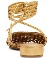 Steve Madden Flutter Woven Ankle Wrap Mules