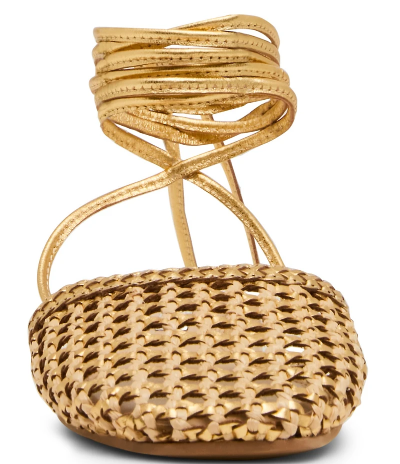 Steve Madden Flutter Woven Ankle Wrap Mules