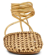 Steve Madden Flutter Woven Ankle Wrap Mules