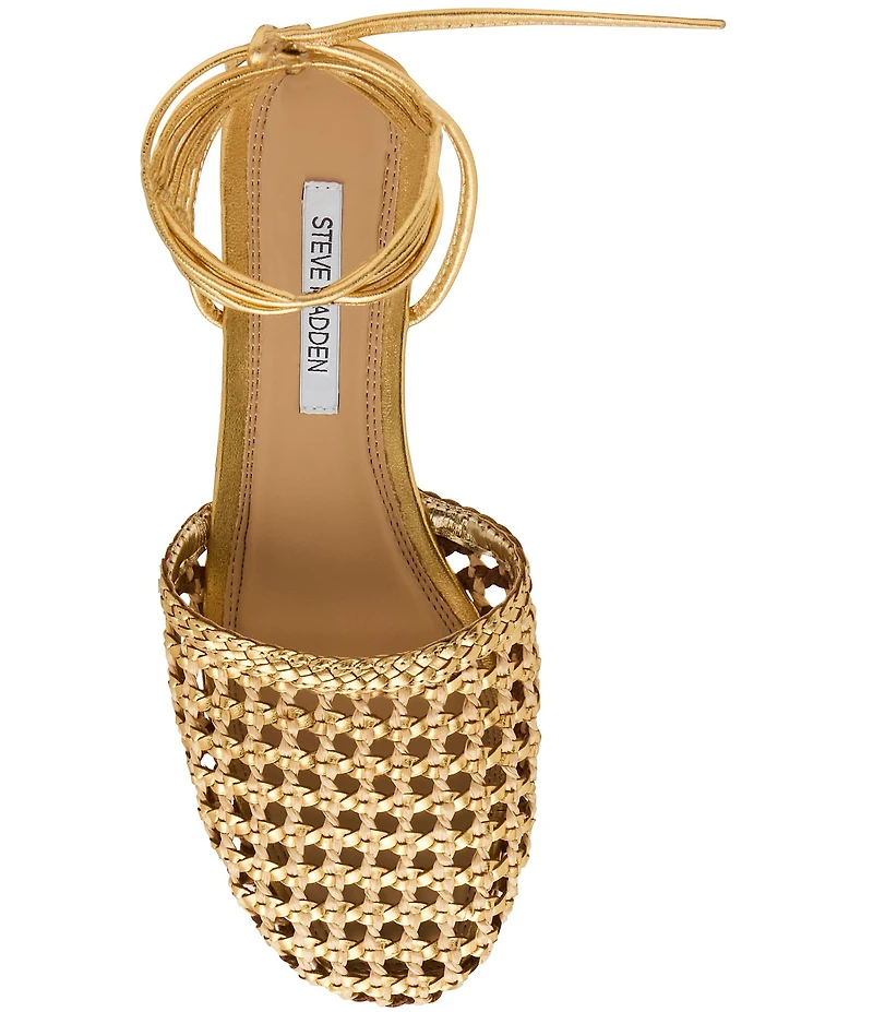 Steve Madden Flutter Woven Ankle Wrap Mules