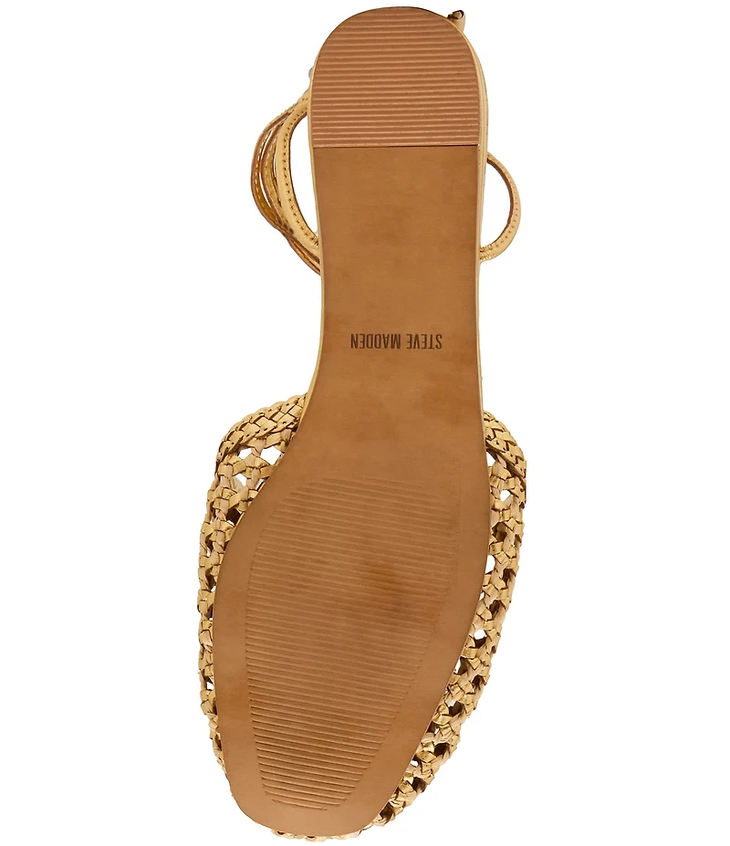 Steve Madden Flutter Woven Ankle Wrap Mules