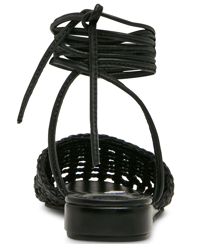 Steve Madden Flutter Woven Ankle Wrap Mules