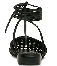 Steve Madden Flutter Woven Ankle Wrap Mules