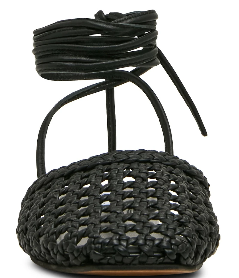 Steve Madden Flutter Woven Ankle Wrap Mules