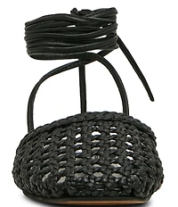 Steve Madden Flutter Woven Ankle Wrap Mules