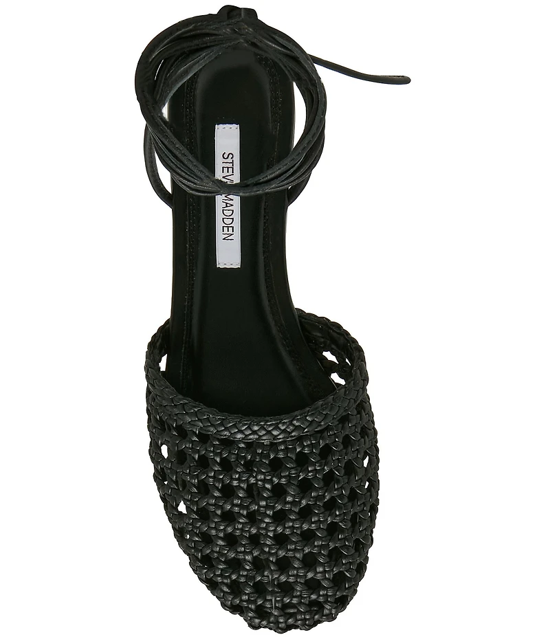 Steve Madden Flutter Woven Ankle Wrap Mules