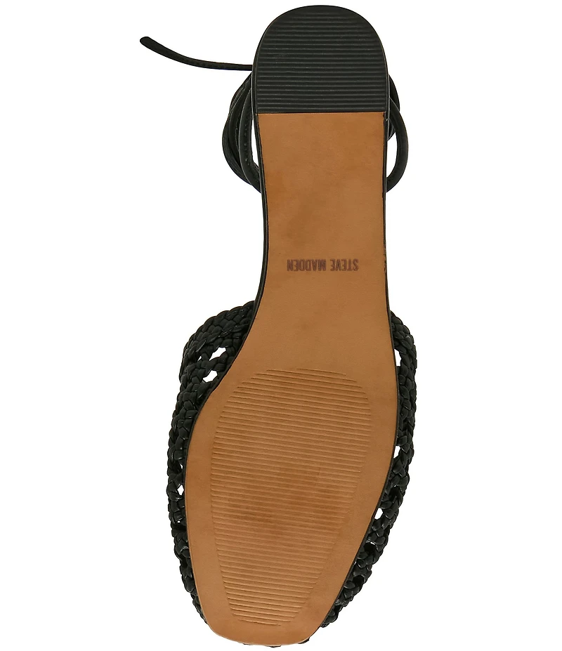 Steve Madden Flutter Woven Ankle Wrap Mules