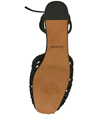 Steve Madden Flutter Woven Ankle Wrap Mules