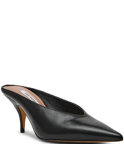 Steve Madden Fonza Leather High Vamp Pointed Toe Dress Mules