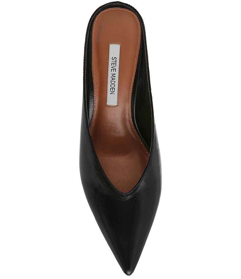 Steve Madden Fonza Leather High Vamp Pointed Toe Dress Mules