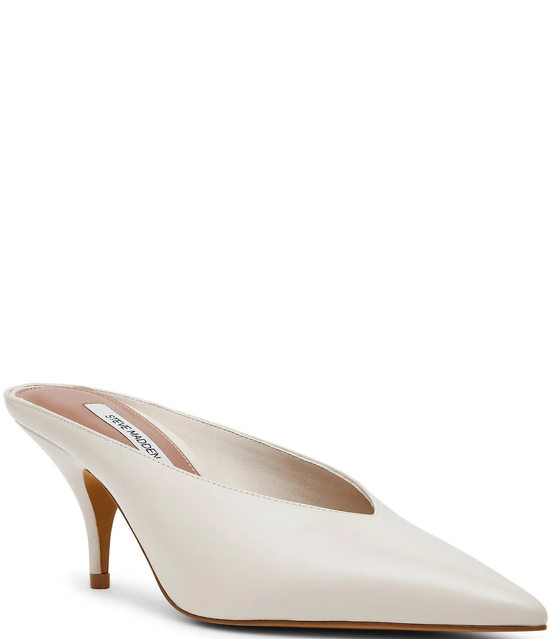 Steve Madden Fonza Leather High Vamp Pointed Toe Dress Mules