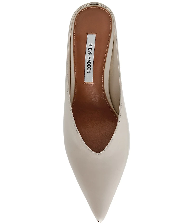 Steve Madden Fonza Leather High Vamp Pointed Toe Dress Mules