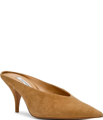 Steve Madden Fonza Suede High Vamp Pointed Toe Dress Mules