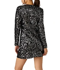 Steve Madden Foroe Rosette Sequin Mini Dress