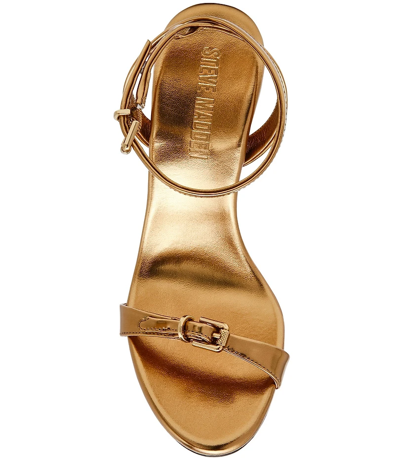 Steve Madden Foxx Metallic Ankle Strap Stiletto Dress Sandals