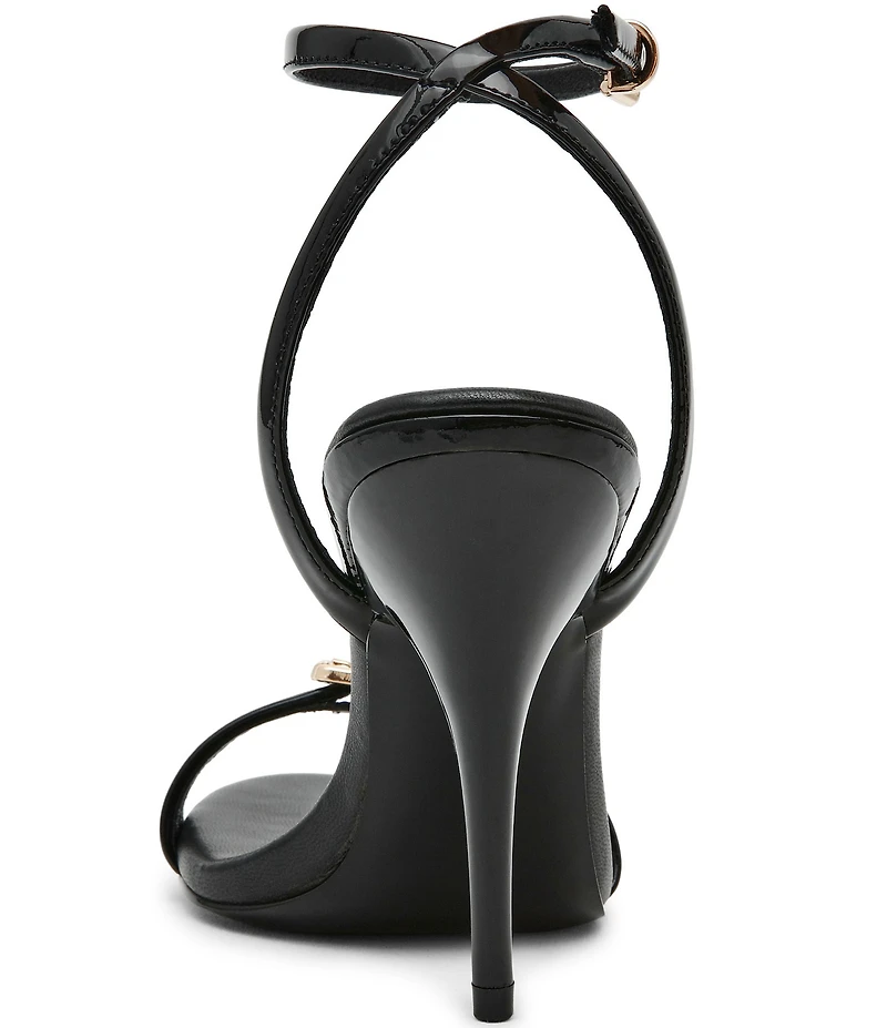 Steve Madden Foxx Patent Leather Ankle Strap Stiletto Dress Sandals