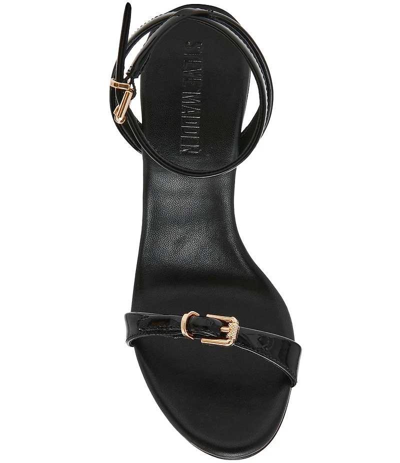 Steve Madden Foxx Patent Leather Ankle Strap Stiletto Dress Sandals