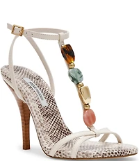 Steve Madden Frenzi Leather Beaded Ornament Dress Sandals