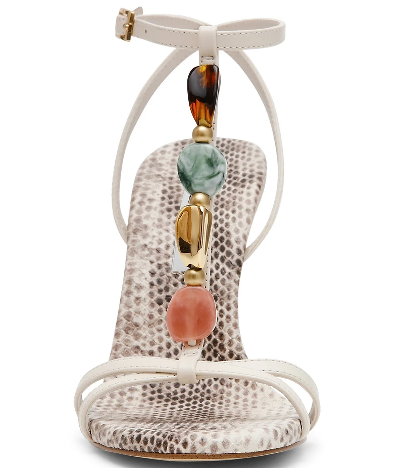 Steve Madden Frenzi Leather Beaded Ornament Dress Sandals