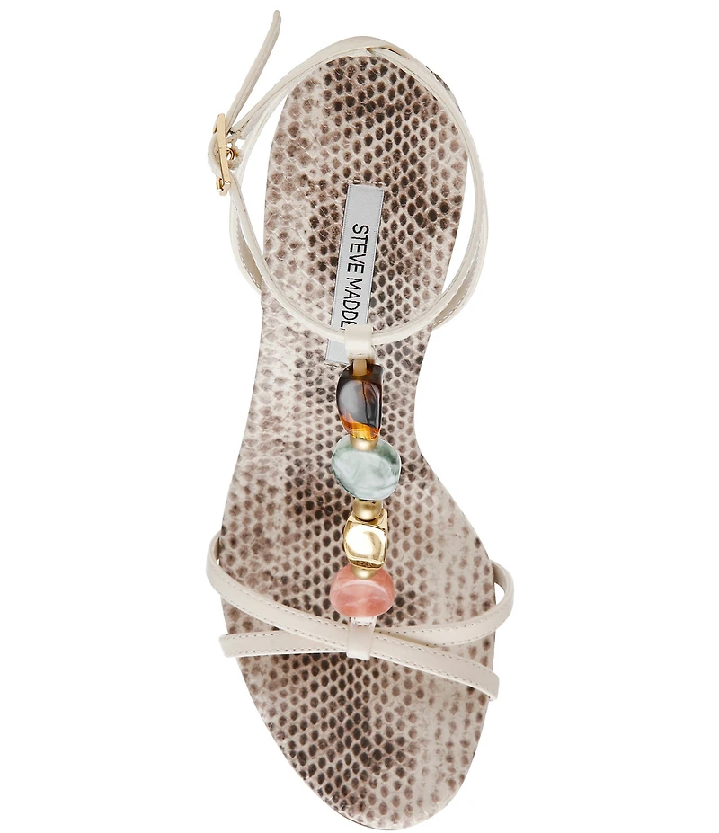 Steve Madden Frenzi Leather Beaded Ornament Dress Sandals