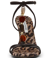Steve Madden Frenzi Leopard Print Beaded Ornament Dress Sandals