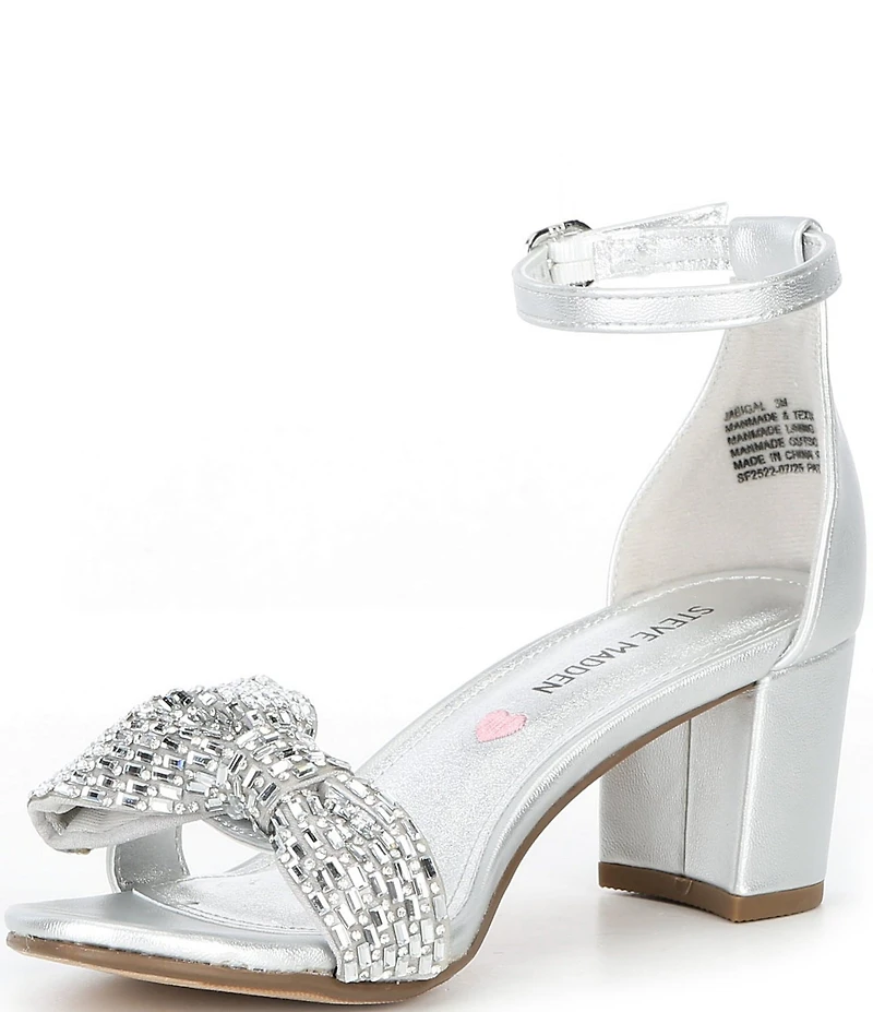 Steve Madden Girls' J-Abigal Rhinestone Bow Dress Sandals (Youth)