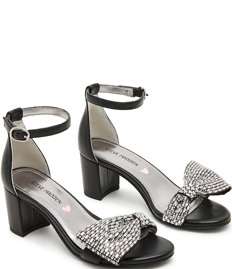 Steve Madden Girls' J-Abigal Rhinestone Bow Dress Sandals (Youth)