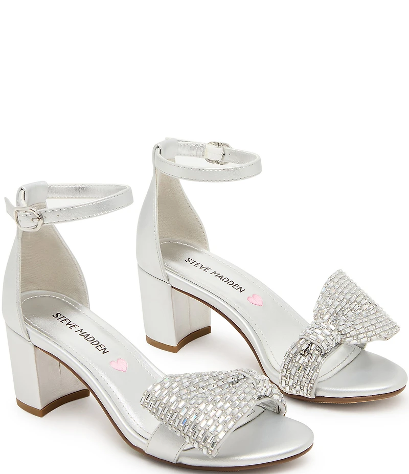 Steve Madden Girls' J-Abigal Rhinestone Bow Dress Sandals (Youth)