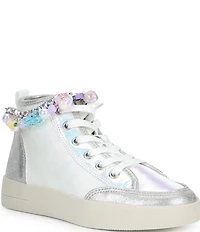 Steve Madden Girls' J-Belleza Hi Top Charm Embellished Ankle Sneakers (Youth)