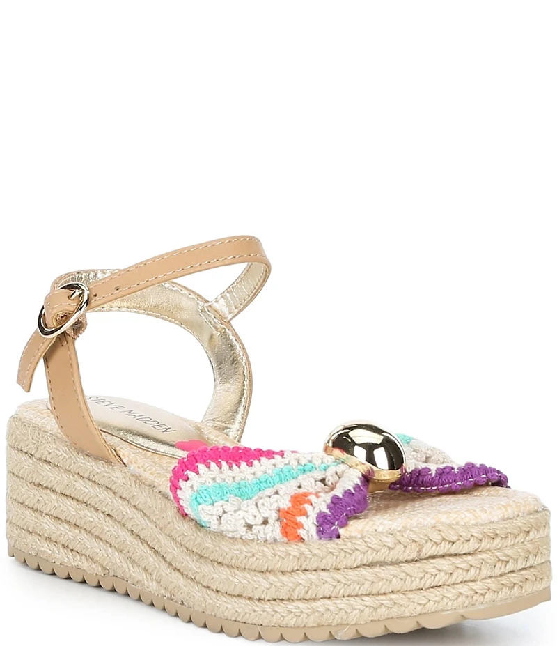 Steve Madden Girls' J-Chayna Rainbow Ornamented Wedge Sandals (Youth)