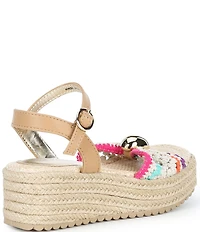 Steve Madden Girls' J-Chayna Rainbow Ornamented Wedge Sandals (Youth)