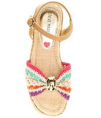 Steve Madden Girls' J-Chayna Rainbow Ornamented Wedge Sandals (Youth)