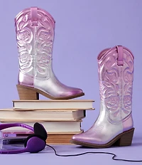 Steve Madden Girls' J-Dollie Metallic Ombre Western Boots (Youth)