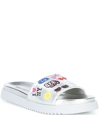 Steve Madden Girls' J-Fifii Novelty Graphic Slide Sandals (Youth)