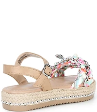 Steve Madden Girls' J-Gizmo Printed Charm Chain Hardware Flatform Sandals (Youth)