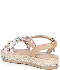 Steve Madden Girls' J-Gizmo Printed Charm Chain Hardware Flatform Sandals (Youth)