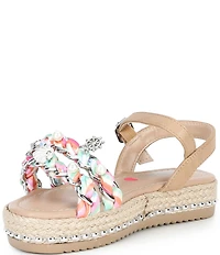 Steve Madden Girls' J-Gizmo Printed Charm Chain Hardware Flatform Sandals (Youth)