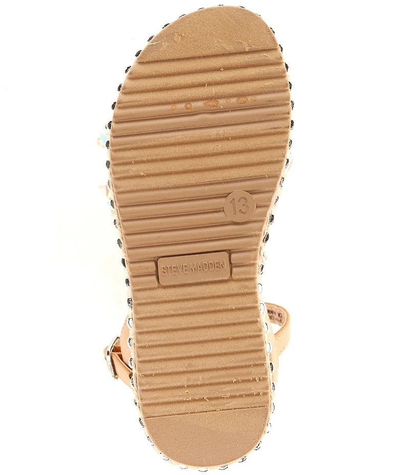 Steve Madden Girls' J-Gizmo Printed Charm Chain Hardware Flatform Sandals (Youth)